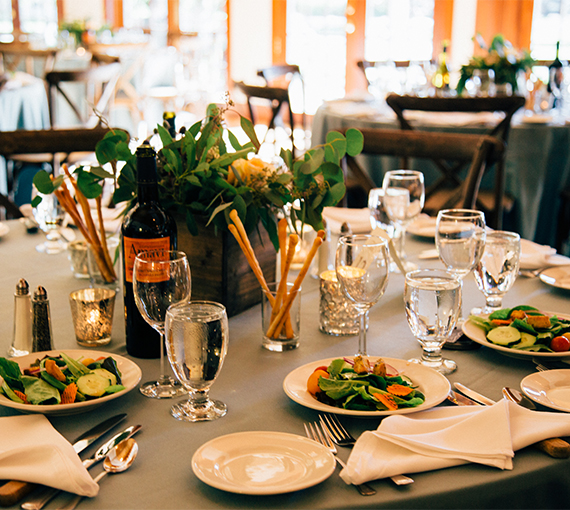 a table set for a dinner party