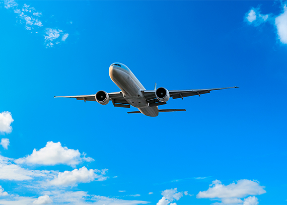 a plane flying in the sky