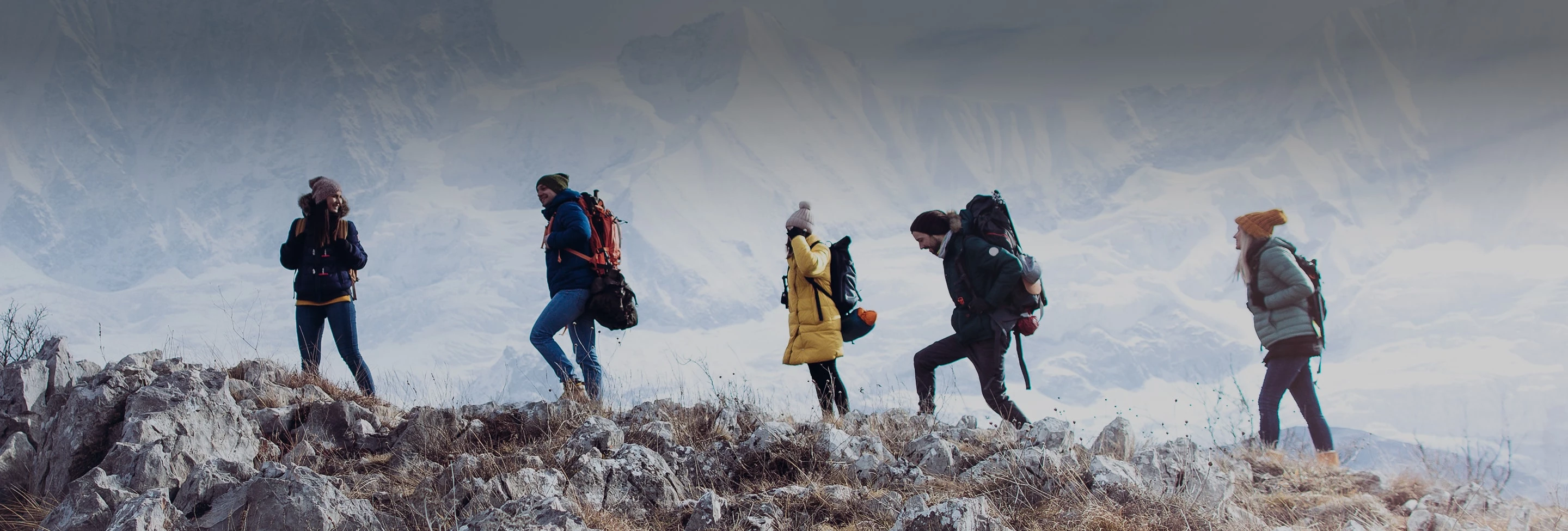 a group of people hiking
