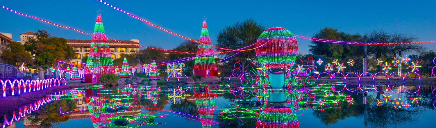 a christmas lights on the water