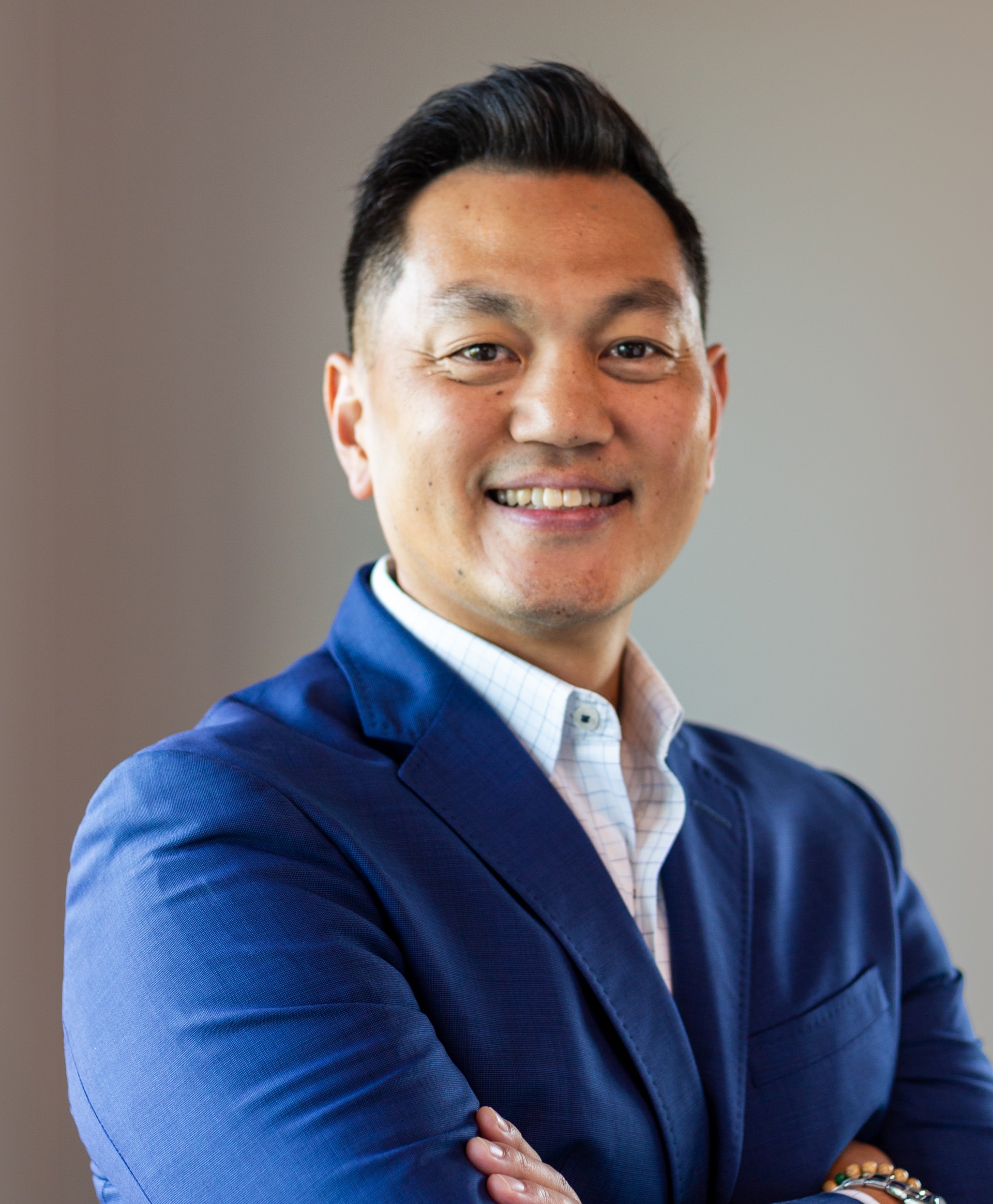 a man in a blue suit image of Hayato Nogaki