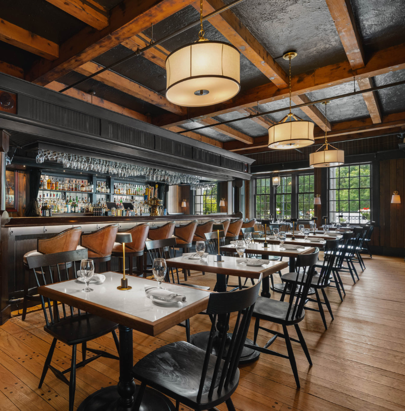 a restaurant with tables and chairs