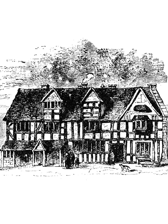 a black and white drawing of a house