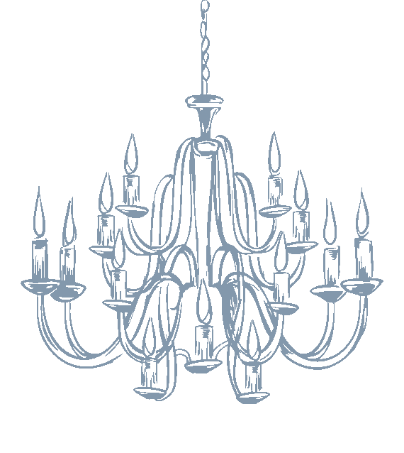 a drawing of a chandelier