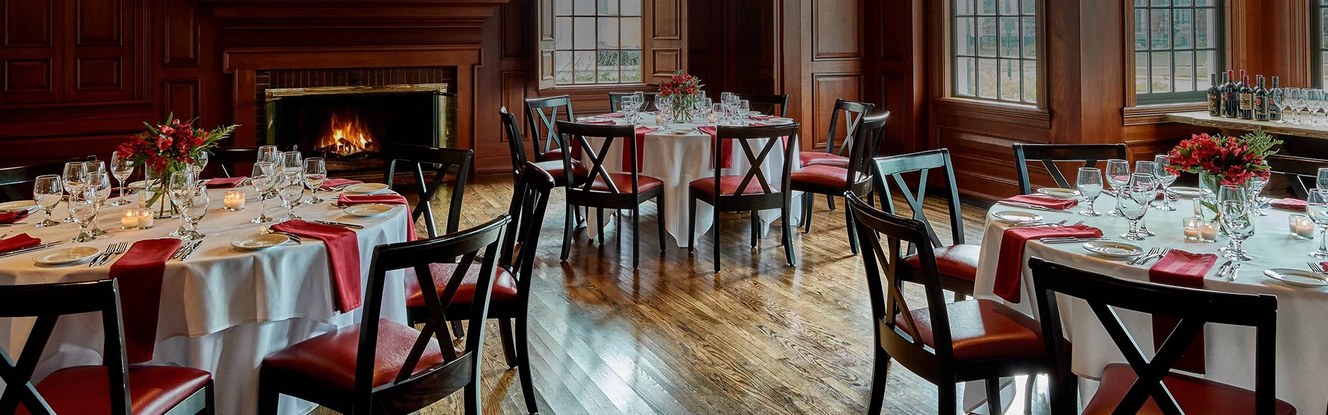 a table set up in a room