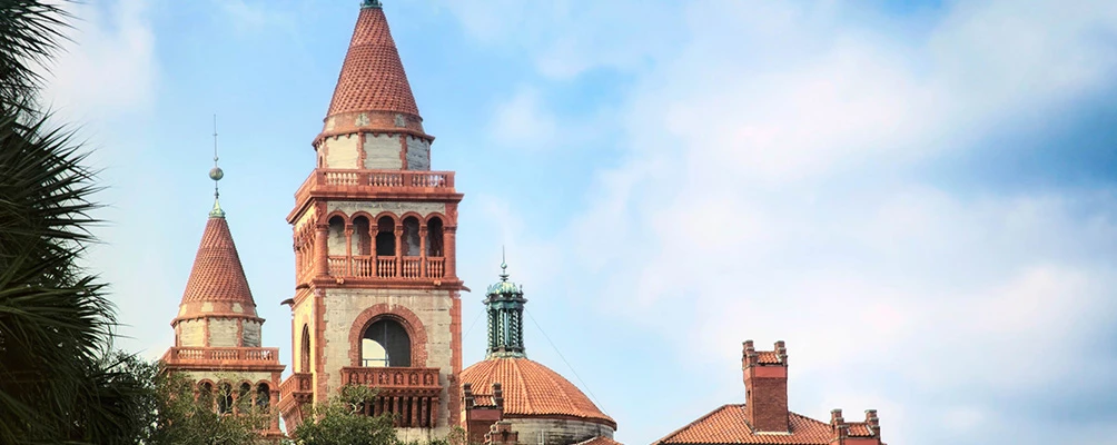 a building with towers