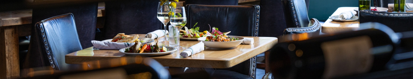 a table with food on it