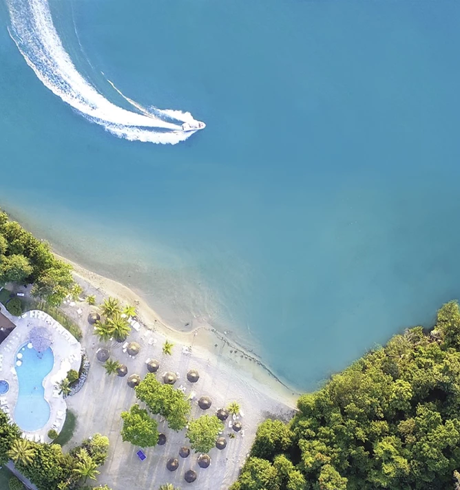 a body of water with a boat and a body of water