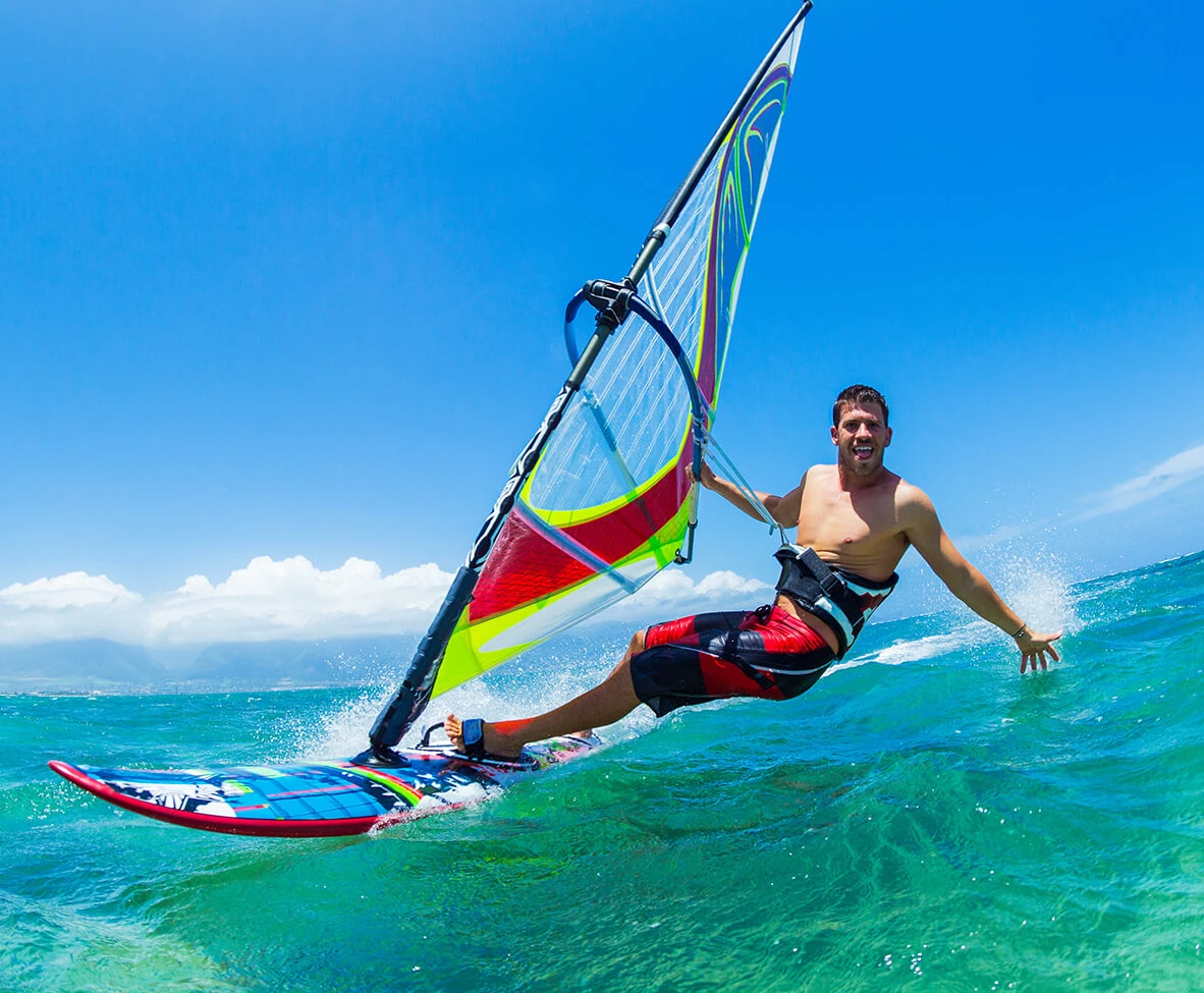 a man on a surfboard