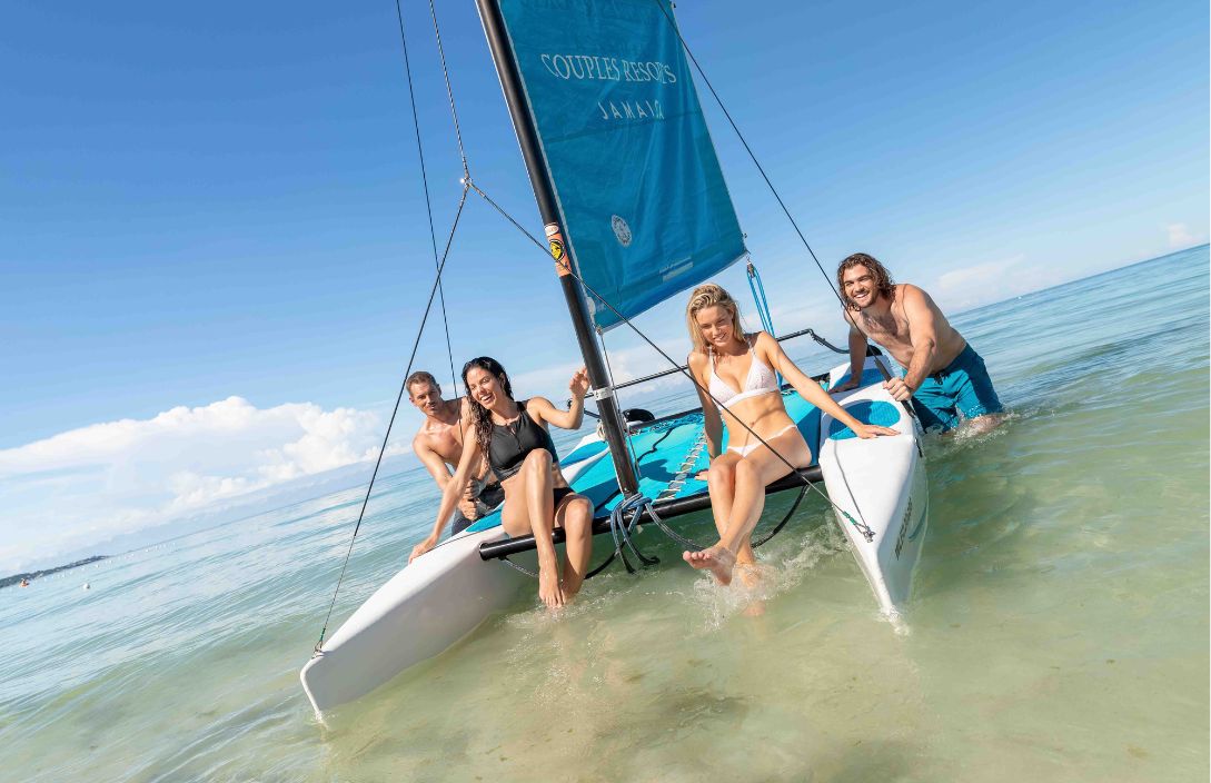 a group of people on a boat