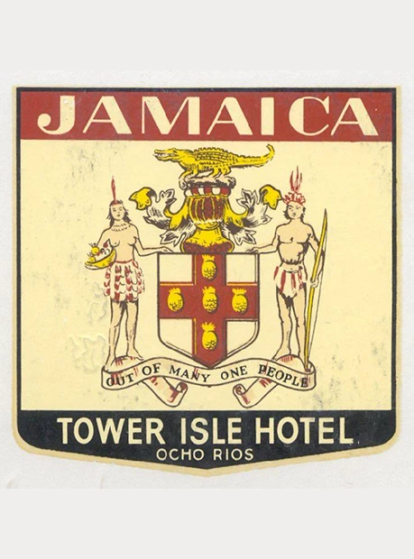 a sign with a picture of two people and a shield
