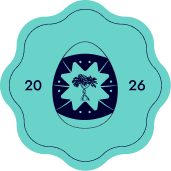 a blue and black logo