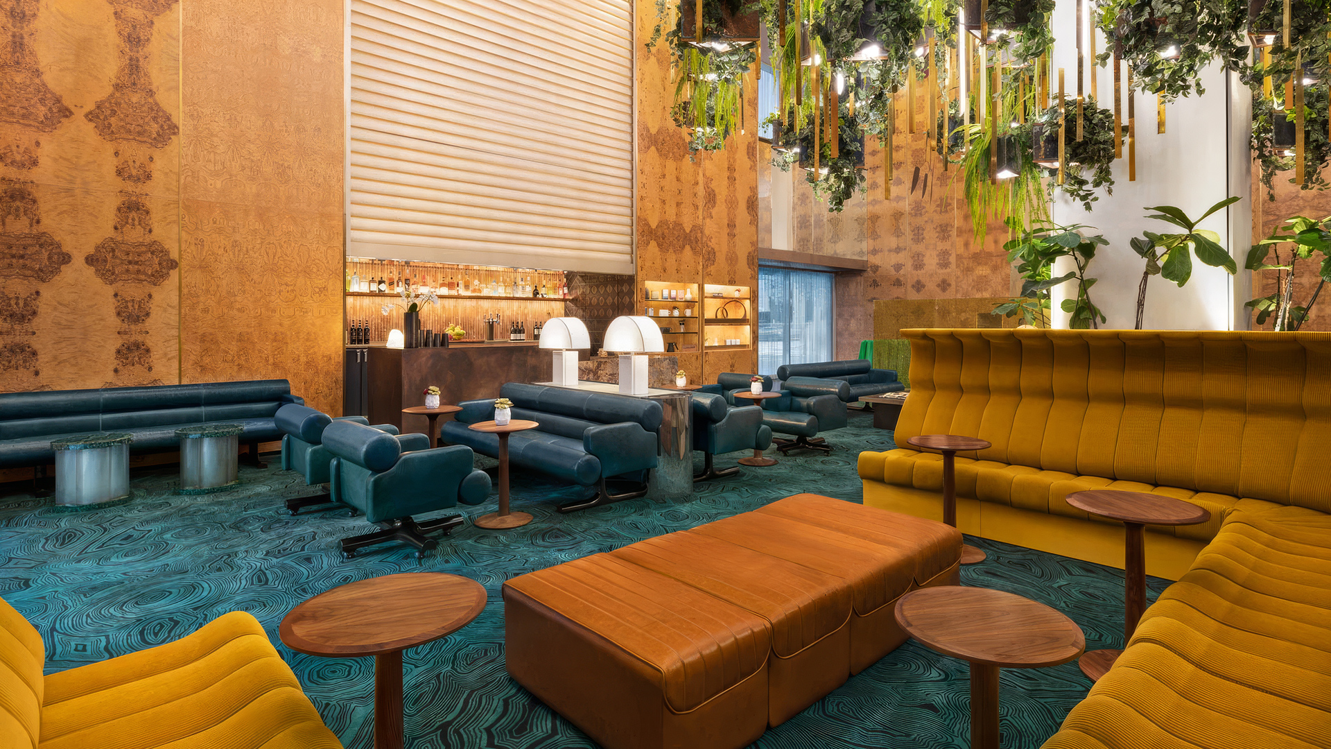 a room with tables and chairs