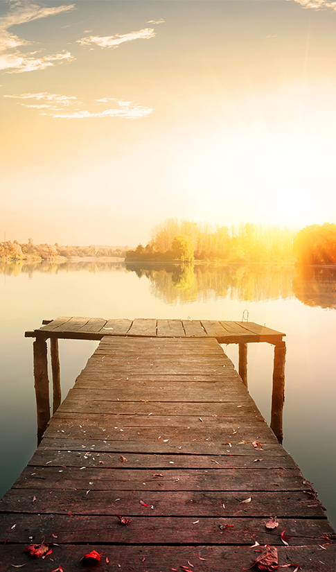 a dock on a lake