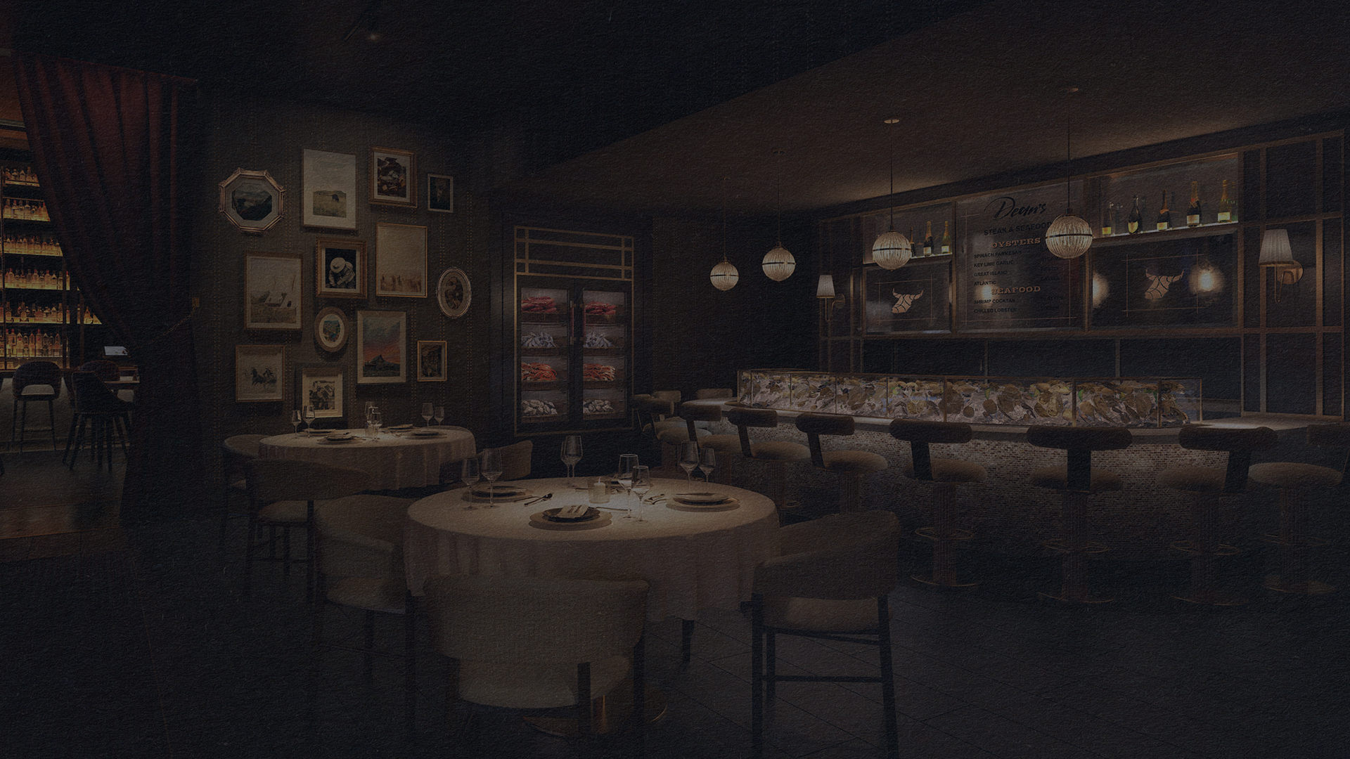 a restaurant with tables and chairs
