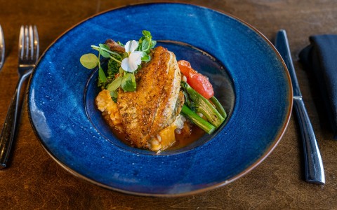a plate of food on a table