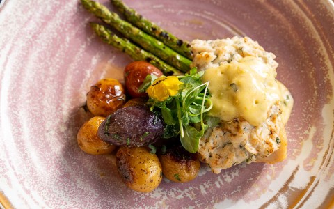 a plate of food on a plate