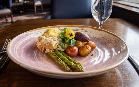 a plate of food on a table
