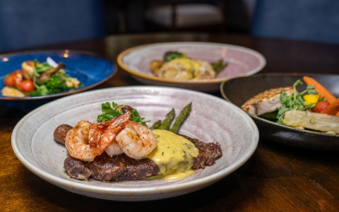 a plate of food on a table