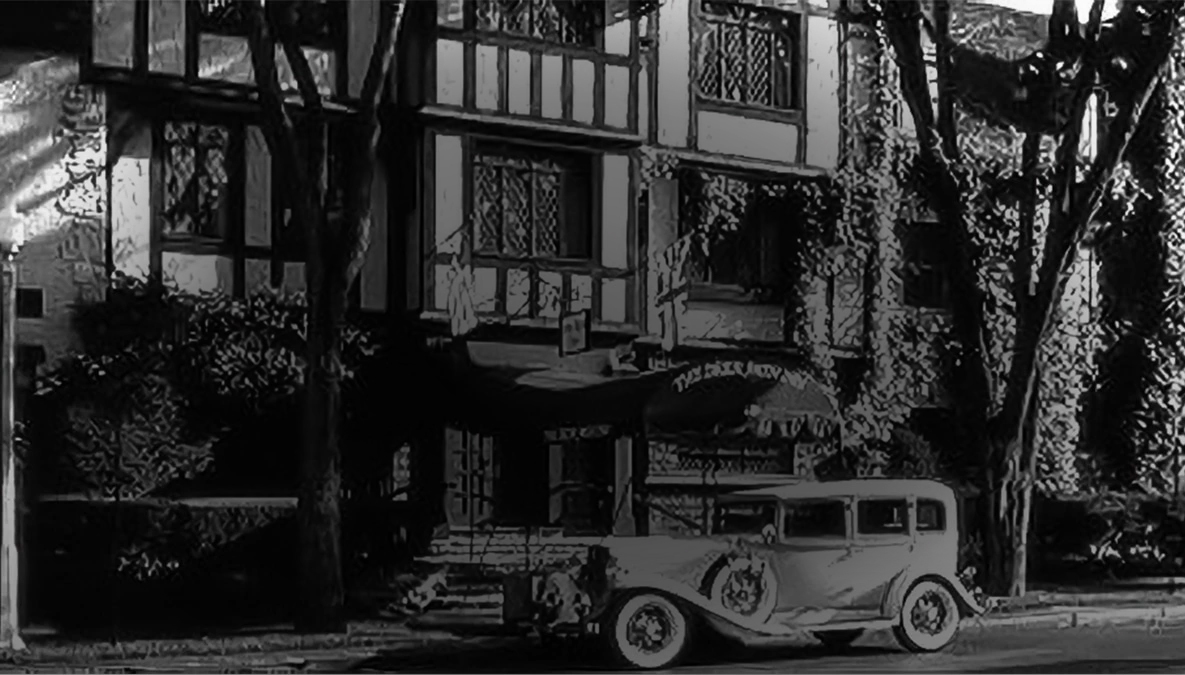 a car parked in front of a house