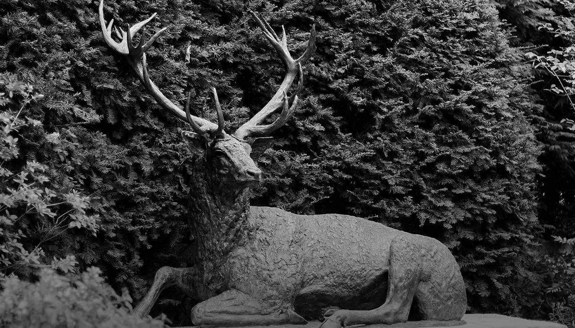 a large elk statue