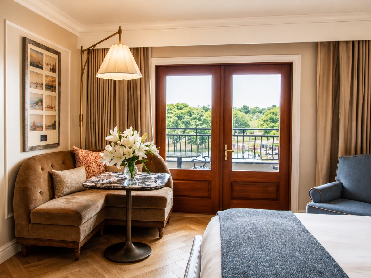 a room with a bed and a couch