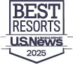a white and blue logo