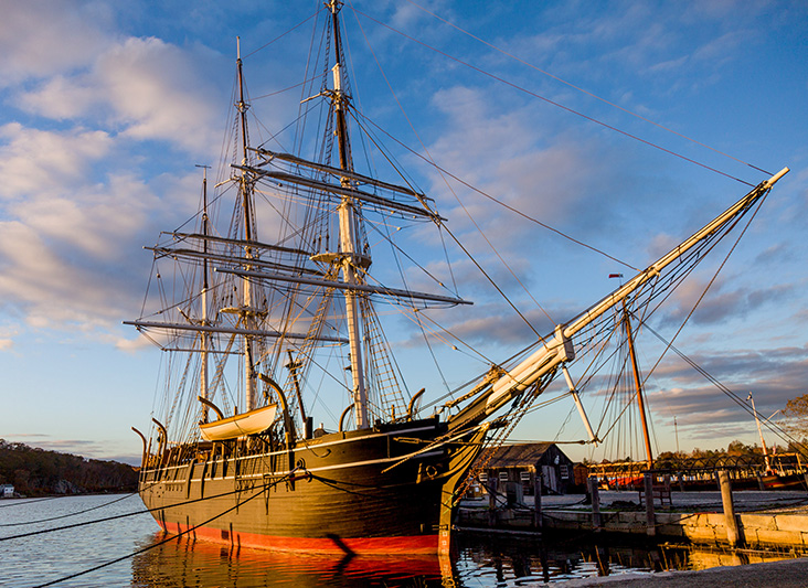a ship in the water