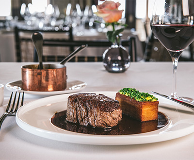 a plate of food on a napkin