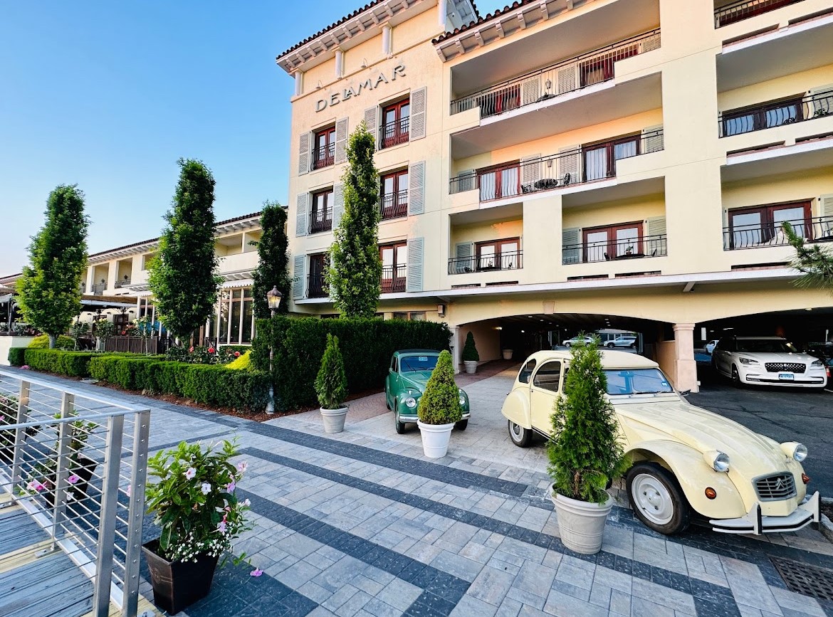 a building with cars parked in front of it