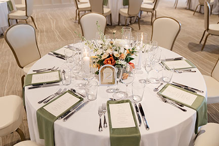 a table set for a wedding