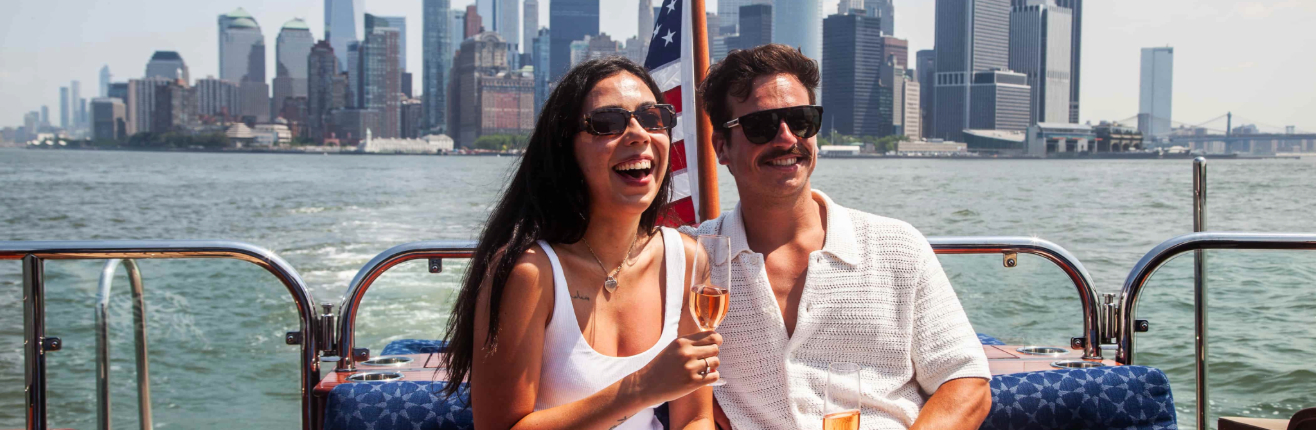 a man and woman on a boat