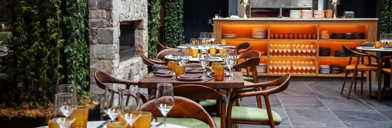 a table set up for a dinner