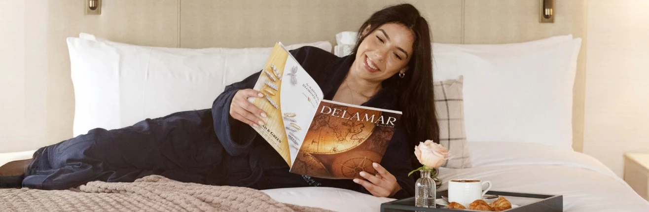 a woman reading a magazine