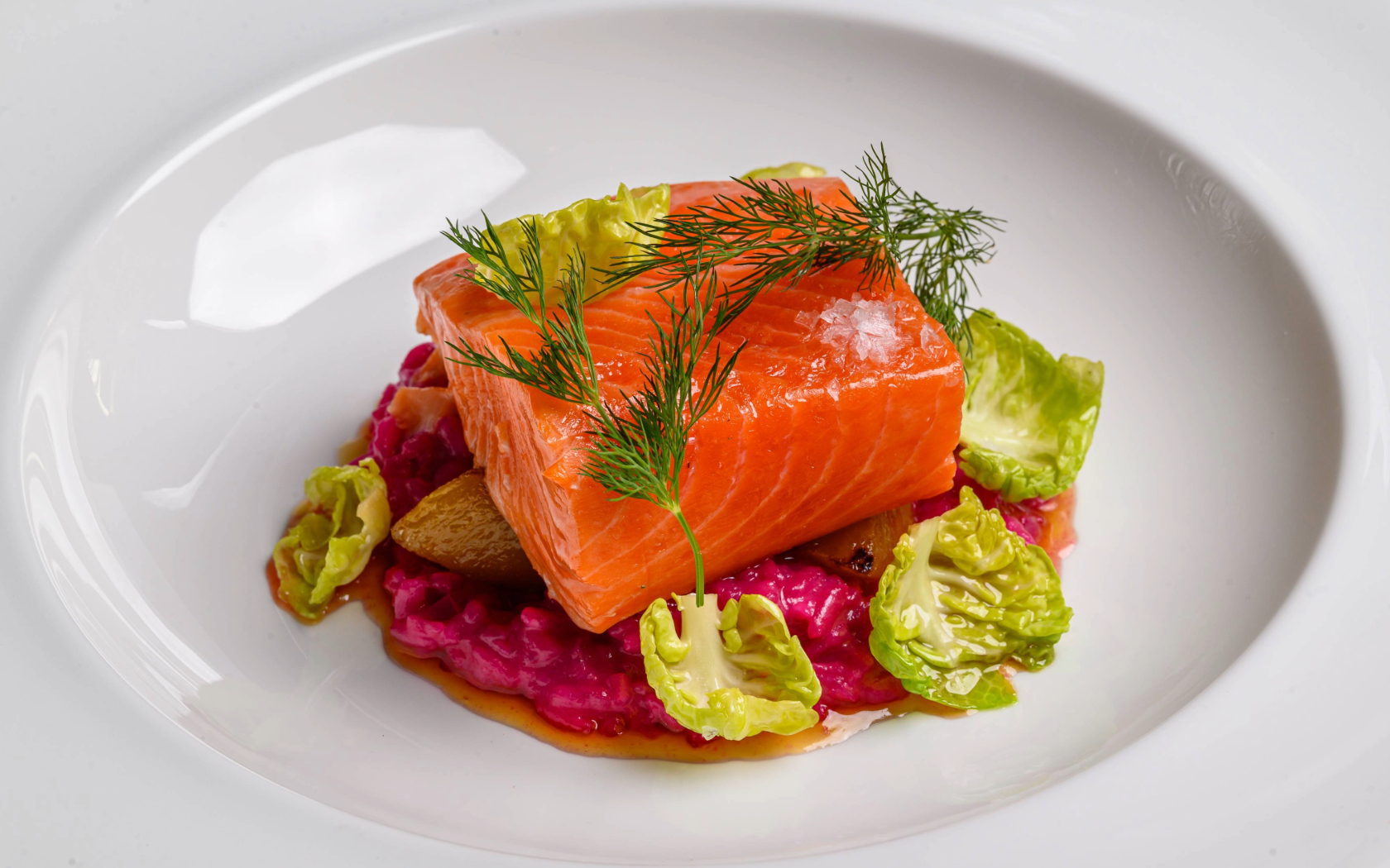 a plate of food on a white plate