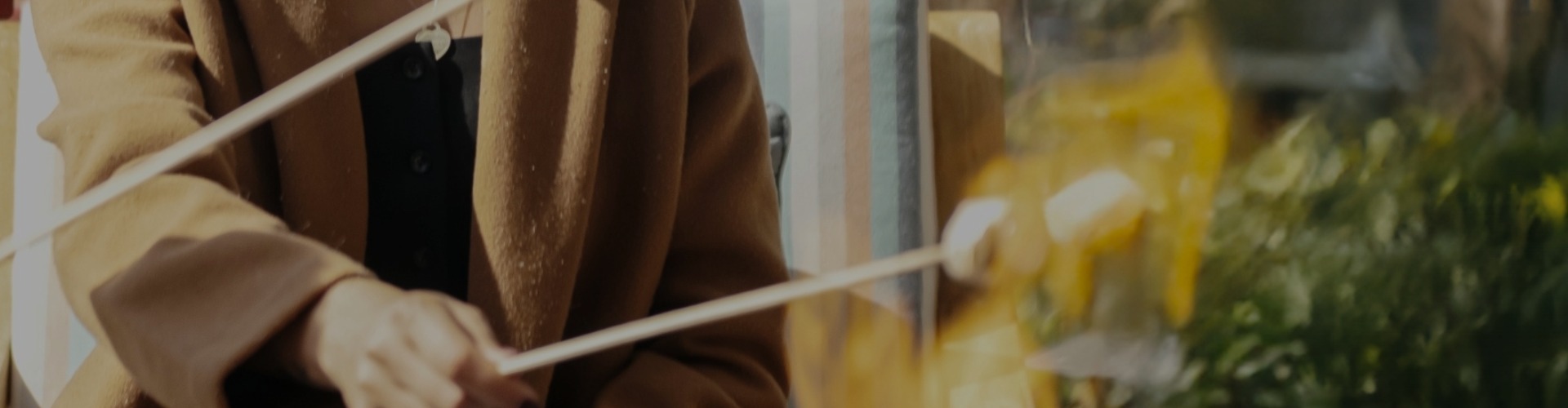 a person holding a stick