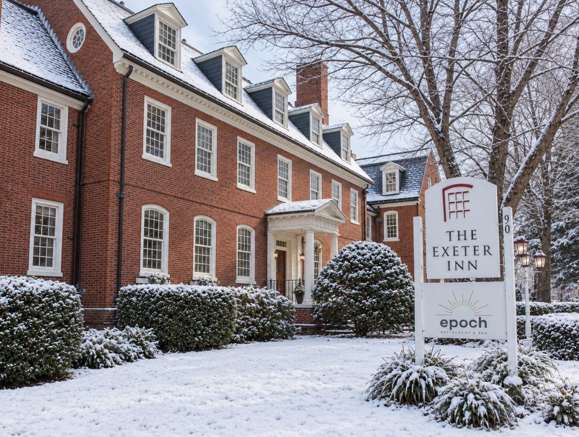a building with snow on the ground