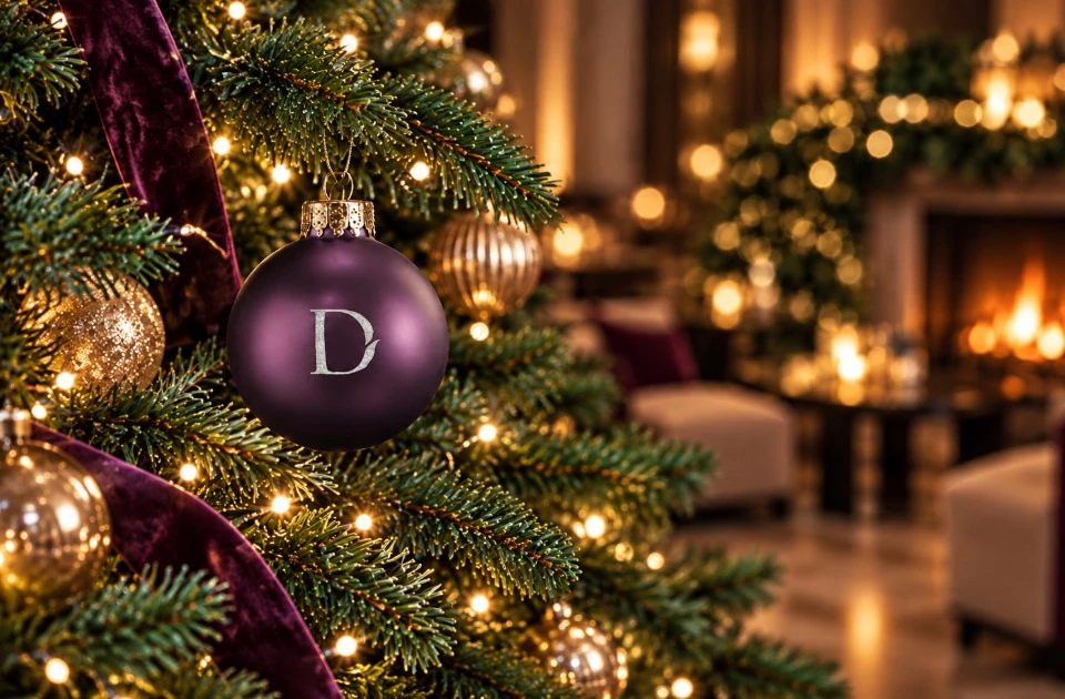 a christmas tree with lights and ornaments