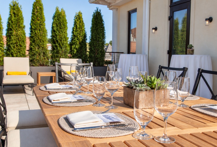 a table set for a dinner party