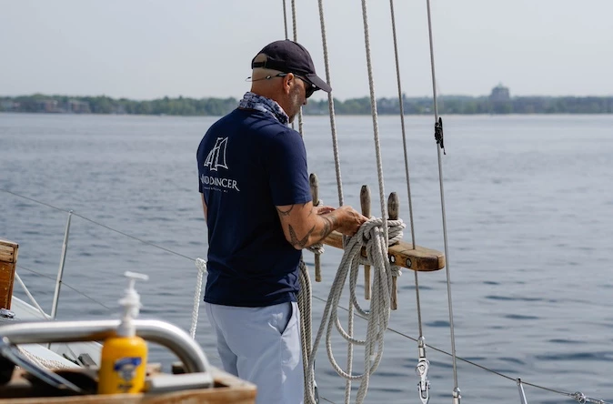 a man on a boat