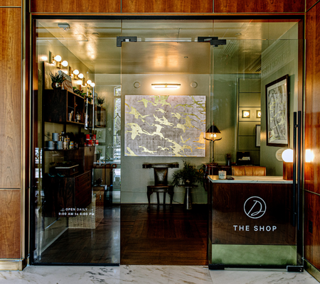 a glass door of a store