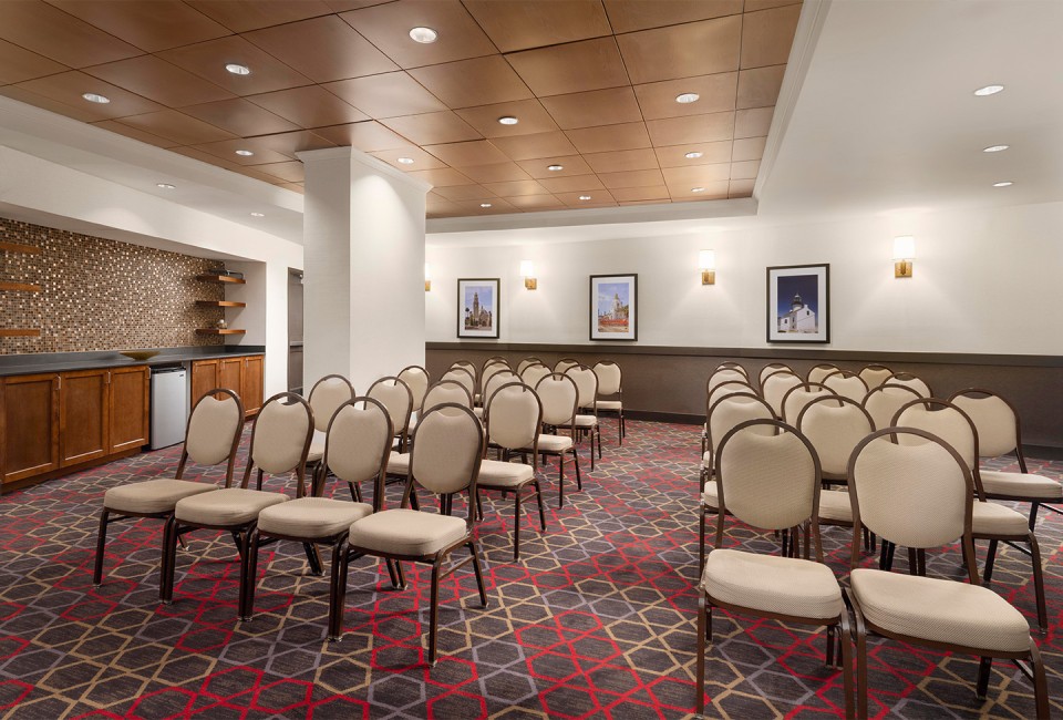 a room with many chairs