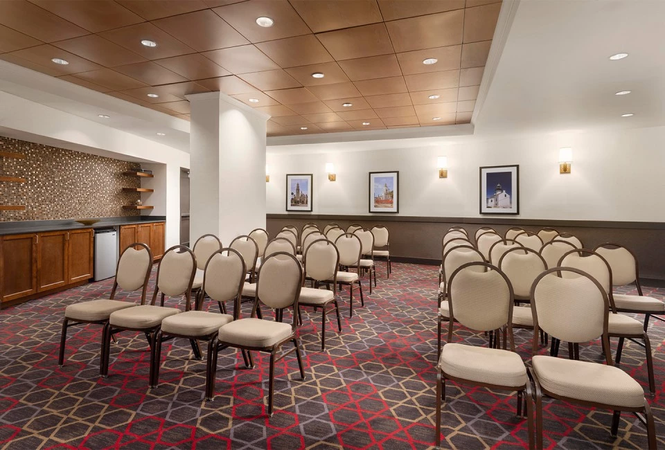 a room with many chairs