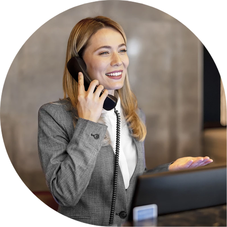 a woman talking on a phone