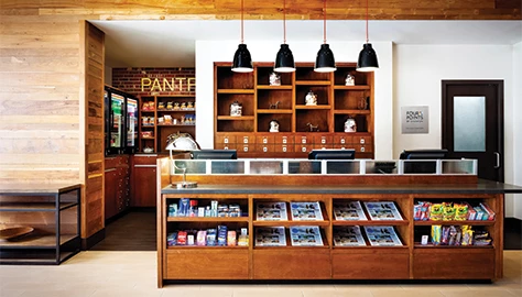 a counter in a store