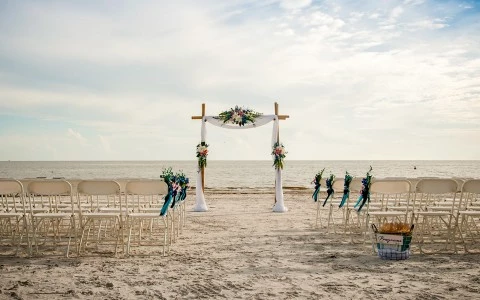 alter and chairs on the beach