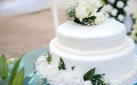 2 tier round wedding cake