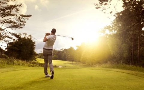 man playing golf