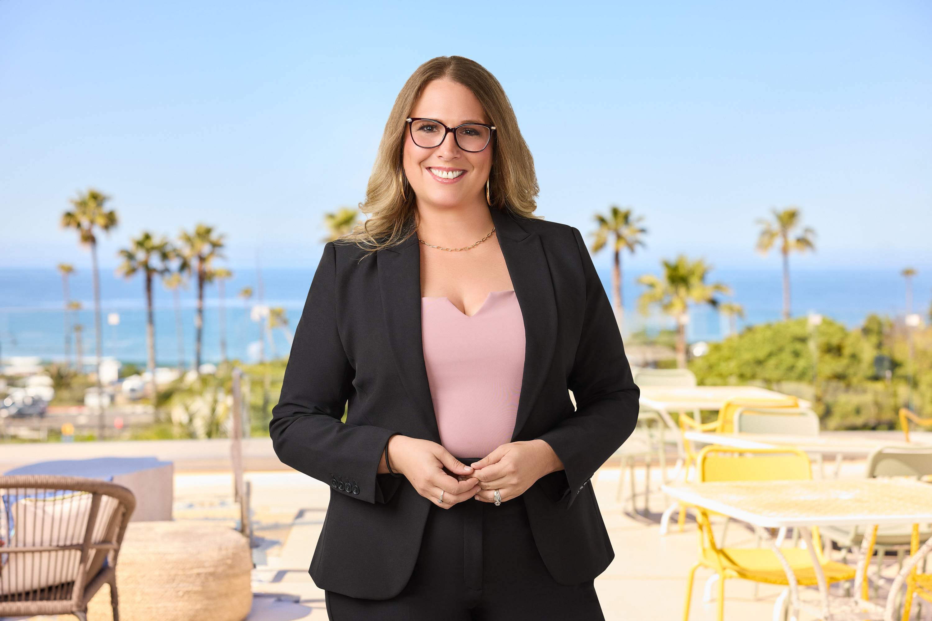 a woman in a suit