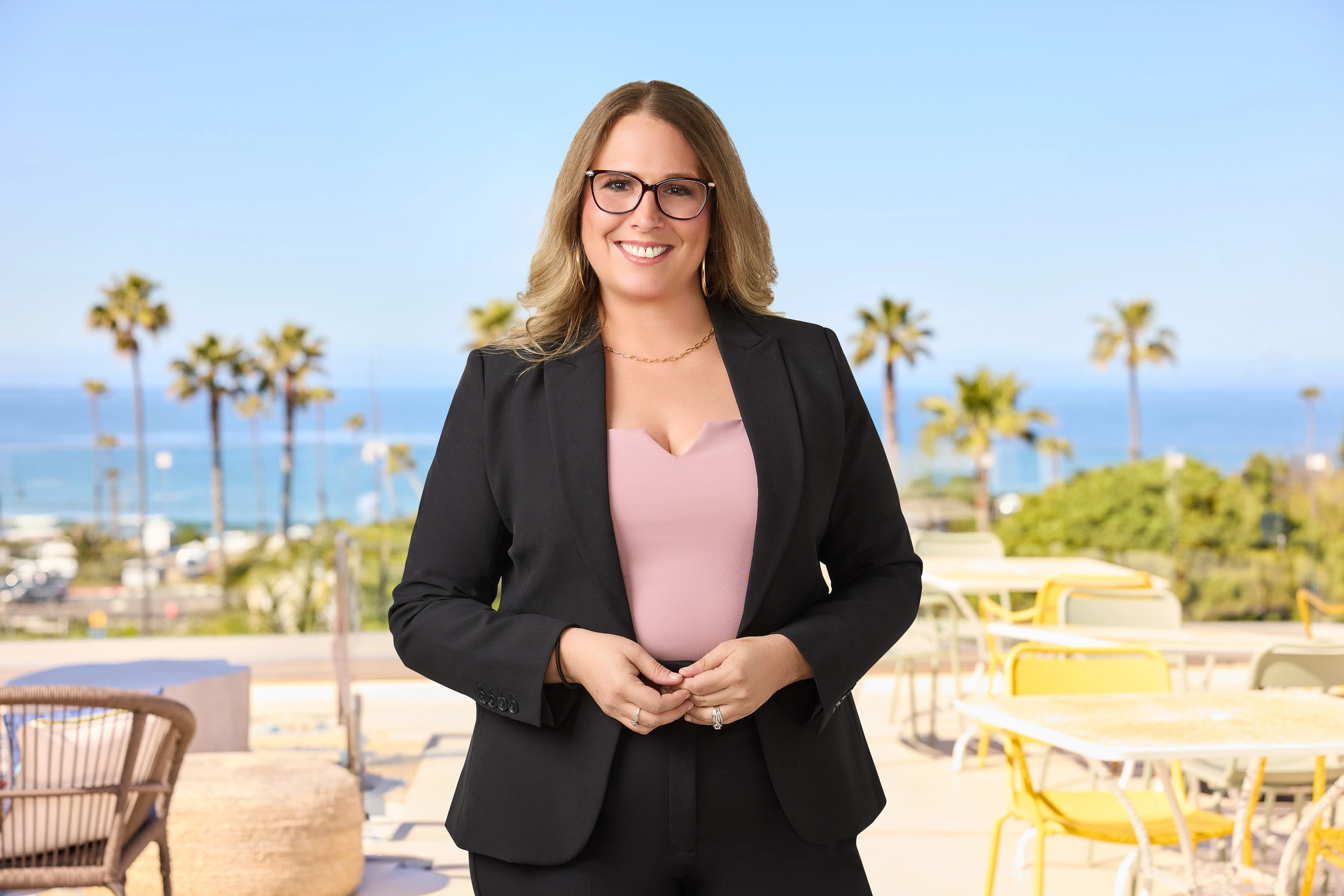 a woman in a suit